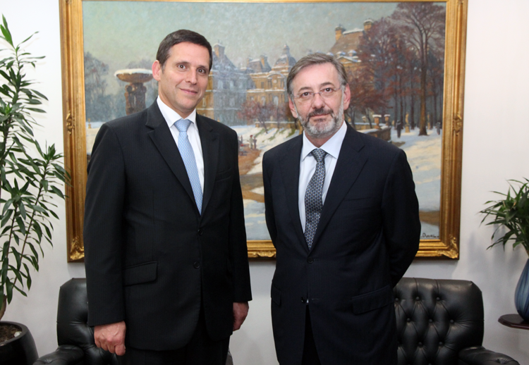 O Presidente da Assembleia, Fernando Capez, e o Procurador-Geral, Márcio Elias Rosa, na visita ao MP-SP