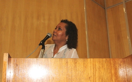 Palestrante durante audiência pública