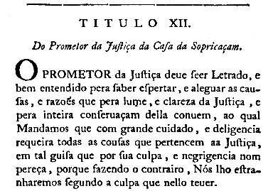 Trecho das Ordenações Manuelinas – 1521